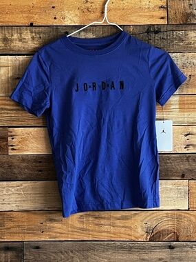 Jordan Boys Royal Blue Short Sleeve Tee with Black Logo
